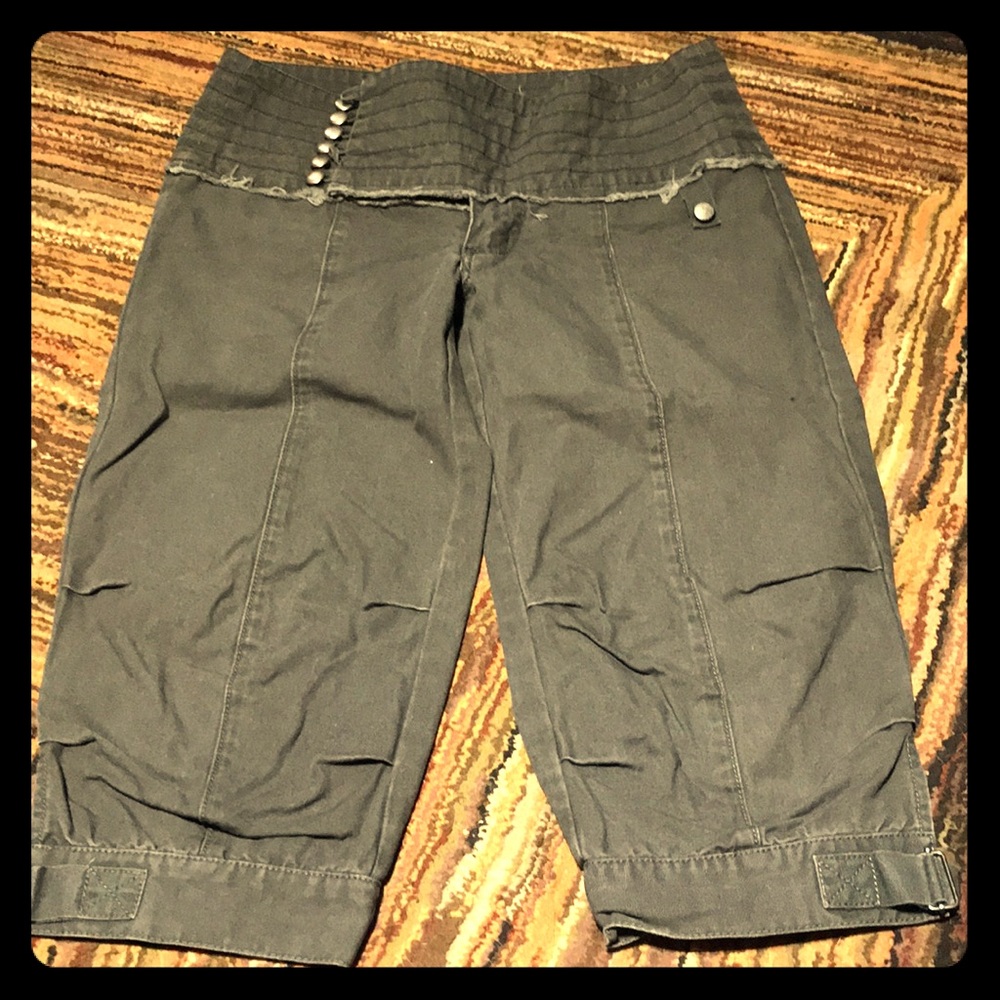 Gray Canvas Crops/Capris